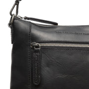 Faro Full-Grain Leather Crossbody Bag da Donna - Structured Side Profile Showing Gusset Depth &amp; Expansion Capacity