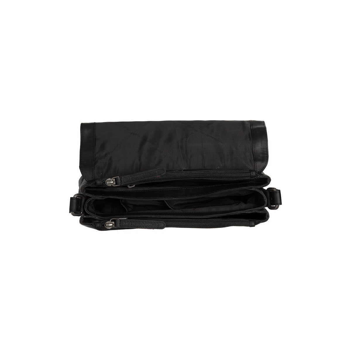 Solid Antique Brass Hardware &amp; Heavy-Duty Dual Zipper Detail on Laverton Full-Grain Leather Crossbody Bag da Donna