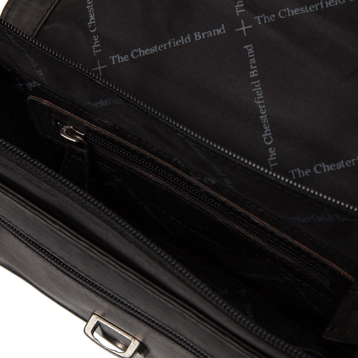 Solid Antique Brass Hardware &amp; Heavy-Duty Dual Zipper Detail on Lucca Full-Grain Leather Crossbody Bag da Donna