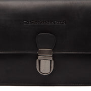 Lucca Full-Grain Leather Crossbody Bag da Donna - Structured Side Profile Showing Gusset Depth &amp; Expansion Capacity