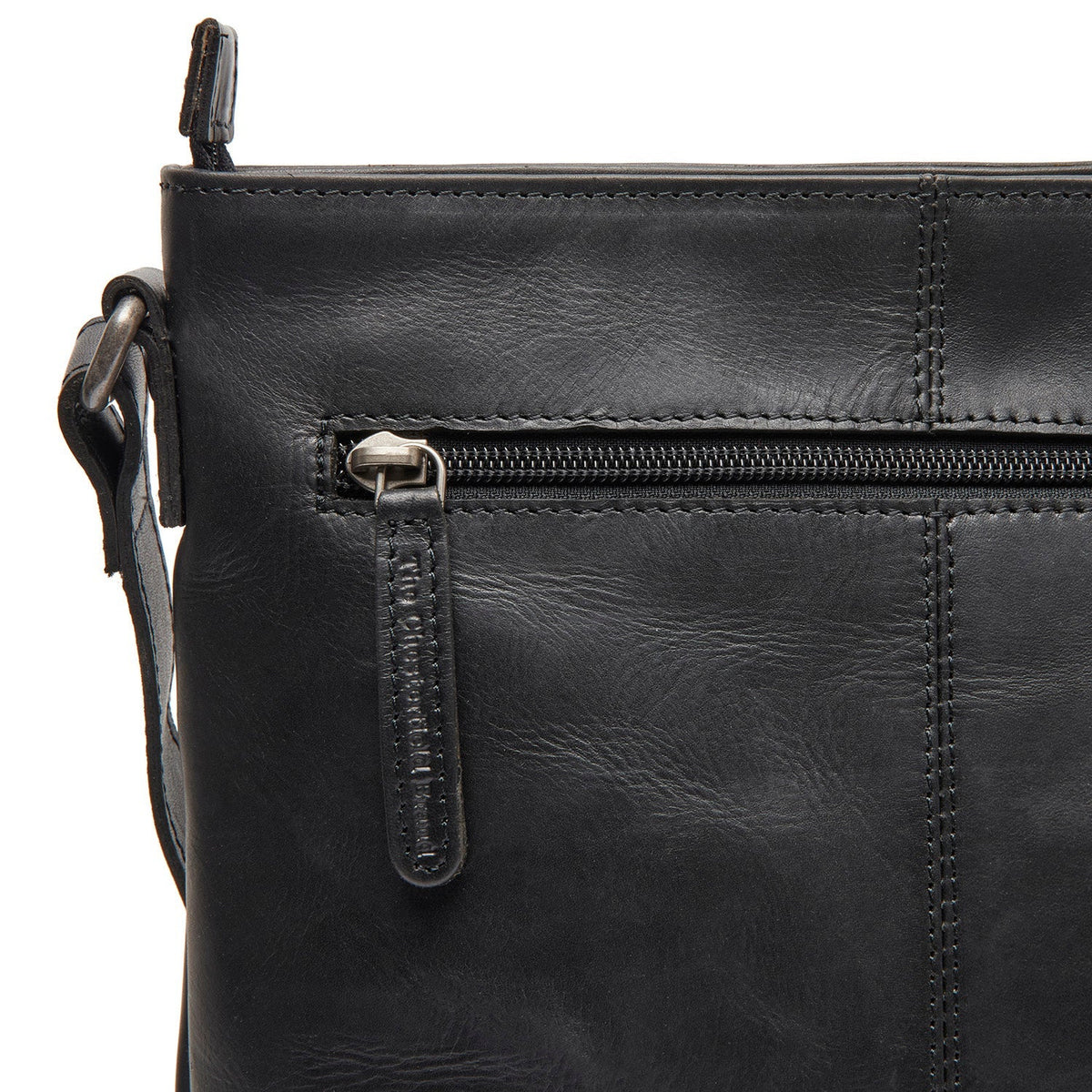 Lunton Full-Grain Leather Crossbody Bag da Donna - Structured Side Profile Showing Gusset Depth &amp; Expansion Capacity