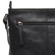 Lunton Full-Grain Leather Crossbody Bag da Donna - Structured Side Profile Showing Gusset Depth &amp; Expansion Capacity