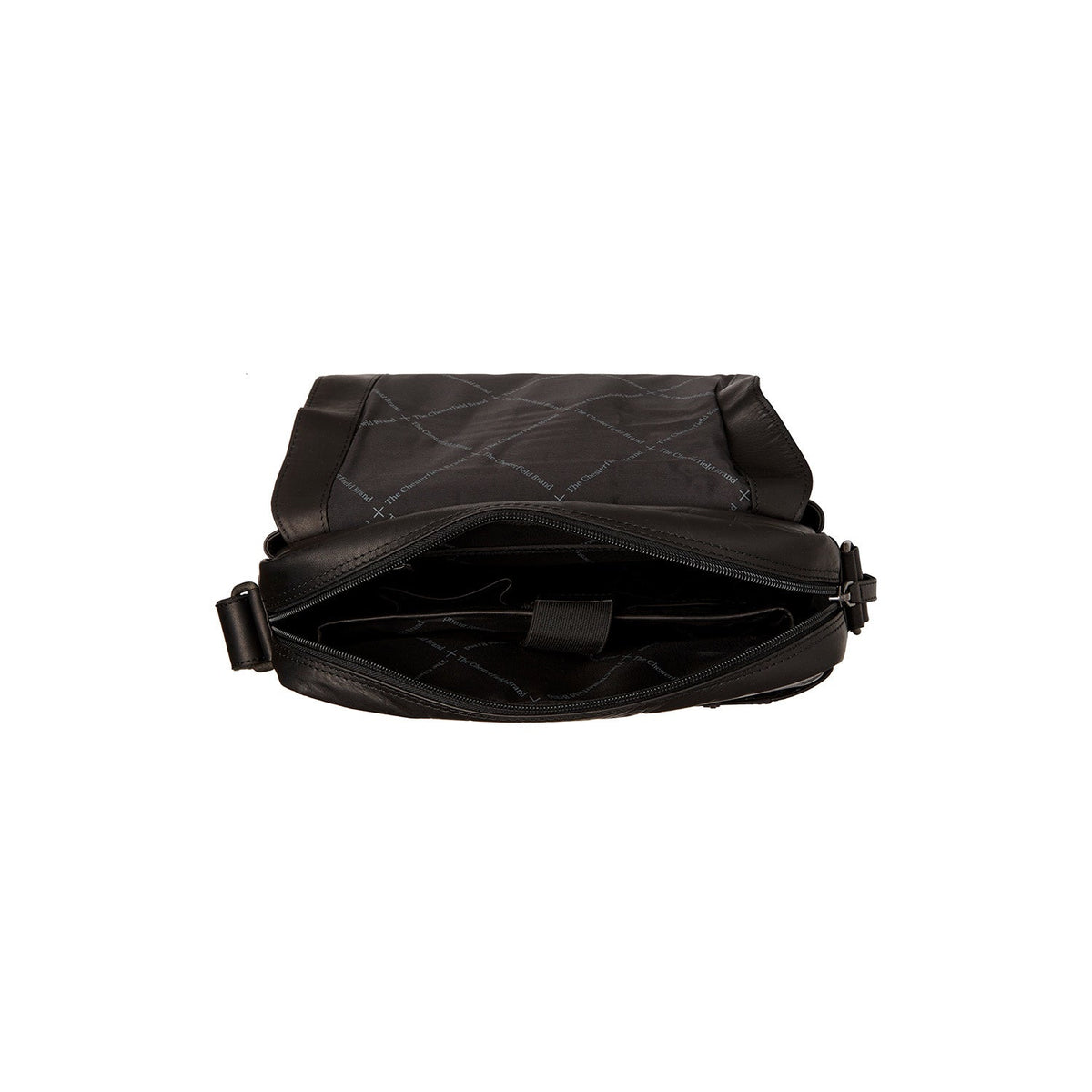 Solid Antique Brass Hardware &amp; Heavy-Duty Dual Zipper Detail on Raphael Full-Grain Leather Crossbody Bag da Uomo