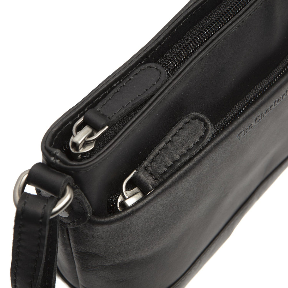 Salerno Full-Grain Leather Crossbody Bag da Donna - Structured Side Profile Showing Gusset Depth &amp; Expansion Capacity