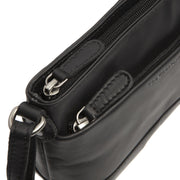 Salerno Full-Grain Leather Crossbody Bag da Donna - Structured Side Profile Showing Gusset Depth &amp; Expansion Capacity