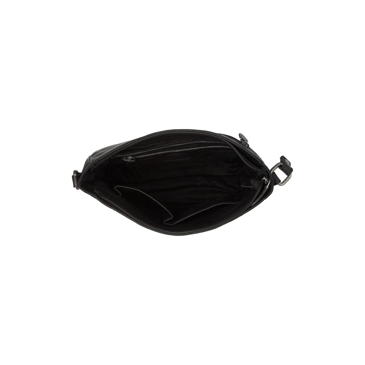 Weimar Full-Grain Leather Crossbody Bag da Donna - Structured Side Profile Showing Gusset Depth &amp; Expansion Capacity