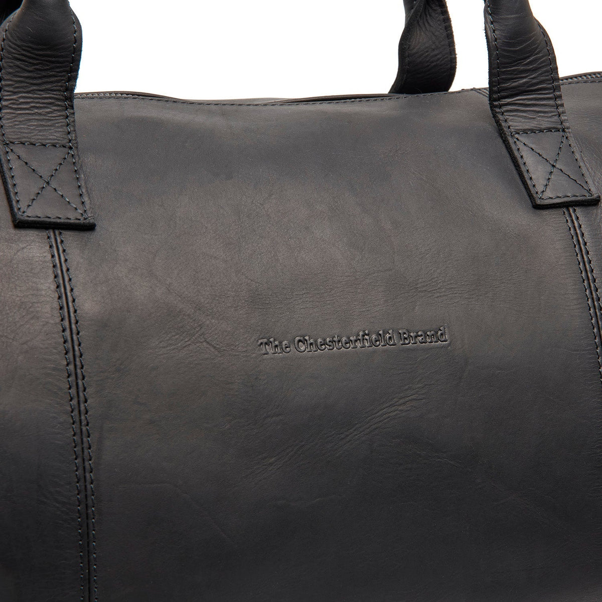 Dettaglio ravvicinato of Classic Collar &amp; Heavy-Duty Zipper Hardware on Leather Garment Bag Finlay da Donna