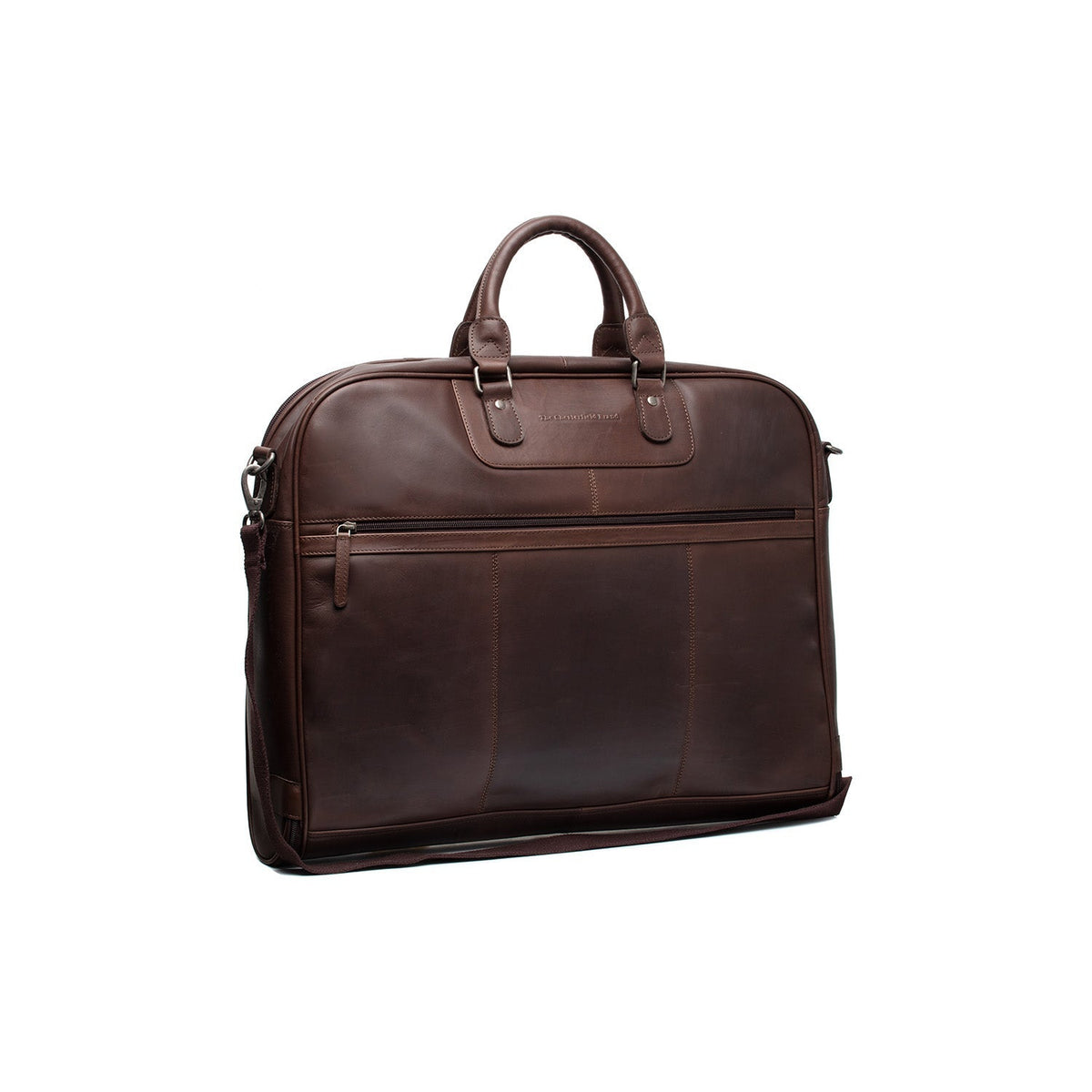 Leather Garment Bag Josh da Donna in Classic 100% Full-Grain Leather - Vista frontale e linea su misura | Acquista online