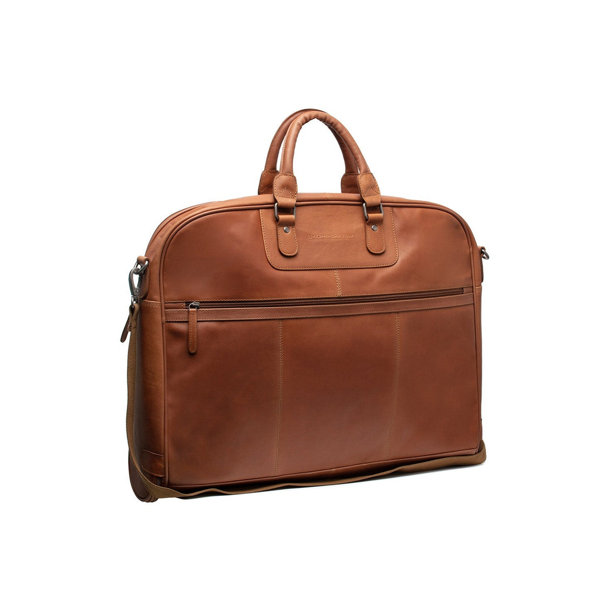 Cognac Leather Garment Bag Josh da Donna, front view