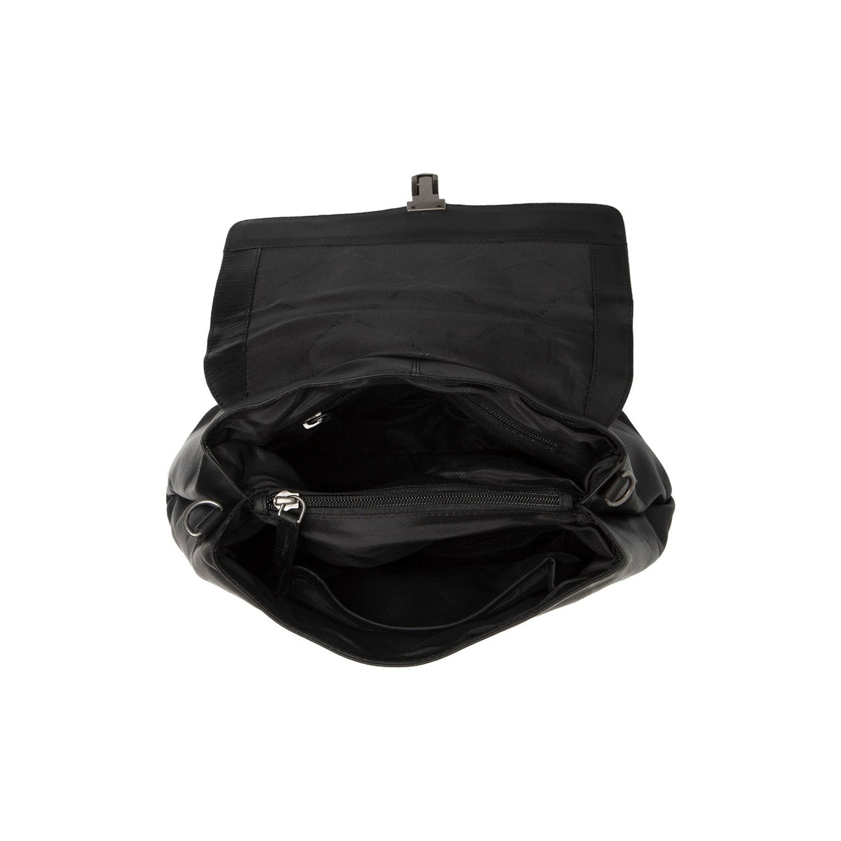 Dettaglio ravvicinato of Classic Collar &amp; Heavy-Duty Zipper Hardware on Angera Full-Grain Leather Handbag da Donna