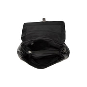 Dettaglio ravvicinato of Classic Collar &amp; Heavy-Duty Zipper Hardware on Angera Full-Grain Leather Handbag da Donna