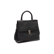 Angera Full-Grain Leather Handbag da Donna in Classic 100% Full-Grain Leather - Vista frontale e linea su misura | Acquista online