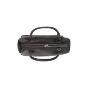 Dettaglio ravvicinato of Classic Collar &amp; Heavy-Duty Zipper Hardware on Dorin Full-Grain Leather Handbag da Donna