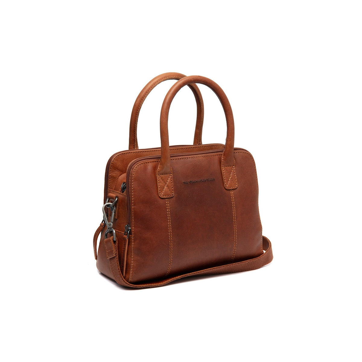 Tailored Rib Cuffs &amp; Hem Craftsmanship Construction Detail on Ezra Full-Grain Leather Handbag da Donna