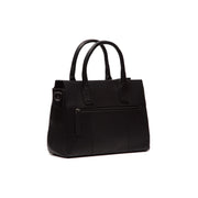 Tailored Rib Cuffs &amp; Hem Craftsmanship Construction Detail on Garda Full-Grain Leather Handbag da Donna