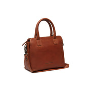 Tailored Rib Cuffs &amp; Hem Craftsmanship Construction Detail on Hermosa Full-Grain Leather Handbag da Donna