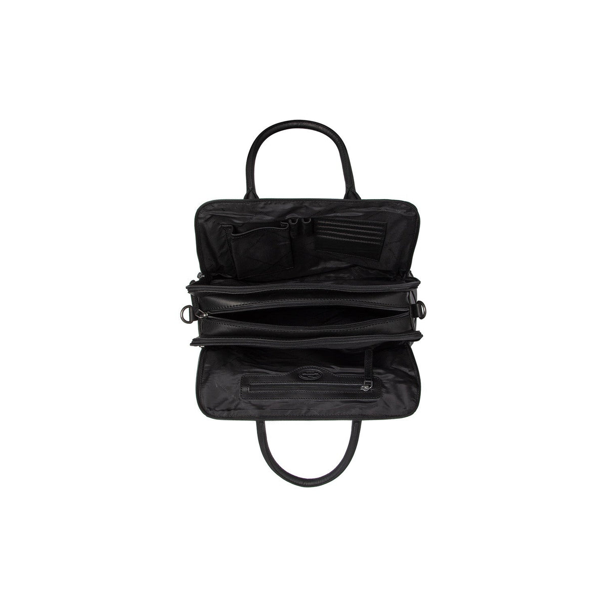 
Dettaglio ravvicinato of Classic Collar & Heavy-Duty Zipper Hardware on Layton Borsa a mano in pelle pieno fiore