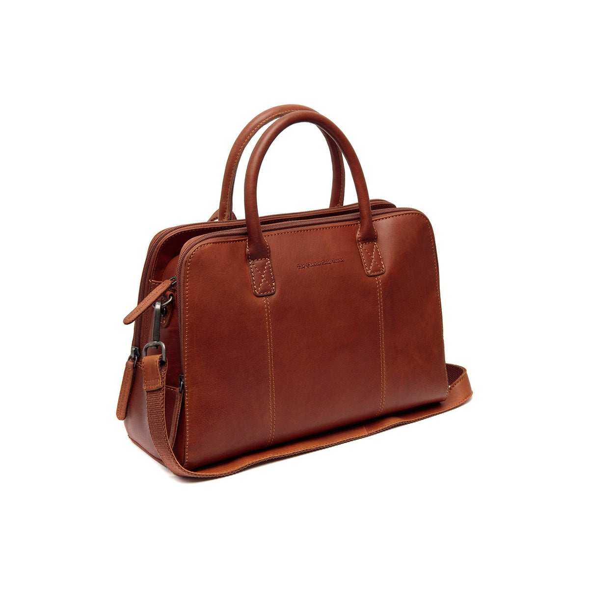 
Prospettiva indossata di Layton Borsa a mano in pelle pieno fiore su modello - Drappeggio naturale alla luce del giorno