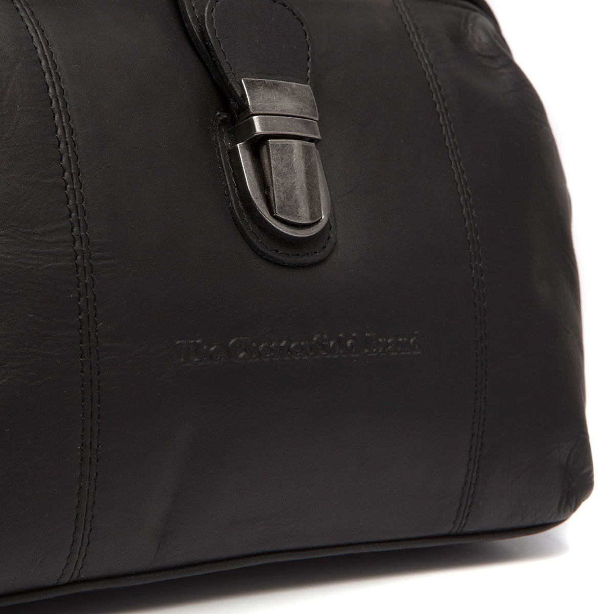 Dettaglio ravvicinato of Classic Collar &amp; Heavy-Duty Zipper Hardware on Rachael Full-Grain Leather Handbag da Donna