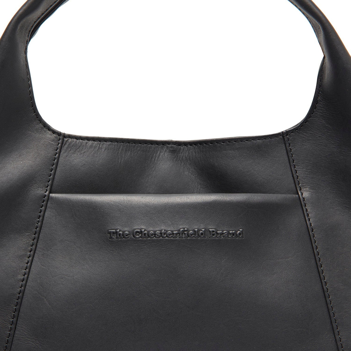 Dettaglio ravvicinato of Classic Collar &amp; Heavy-Duty Zipper Hardware on Salina Full-Grain Leather Handbag da Donna