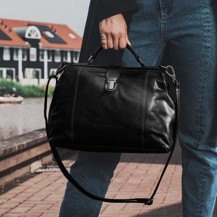 Shaun Full-Grain Leather Handbag da Donna