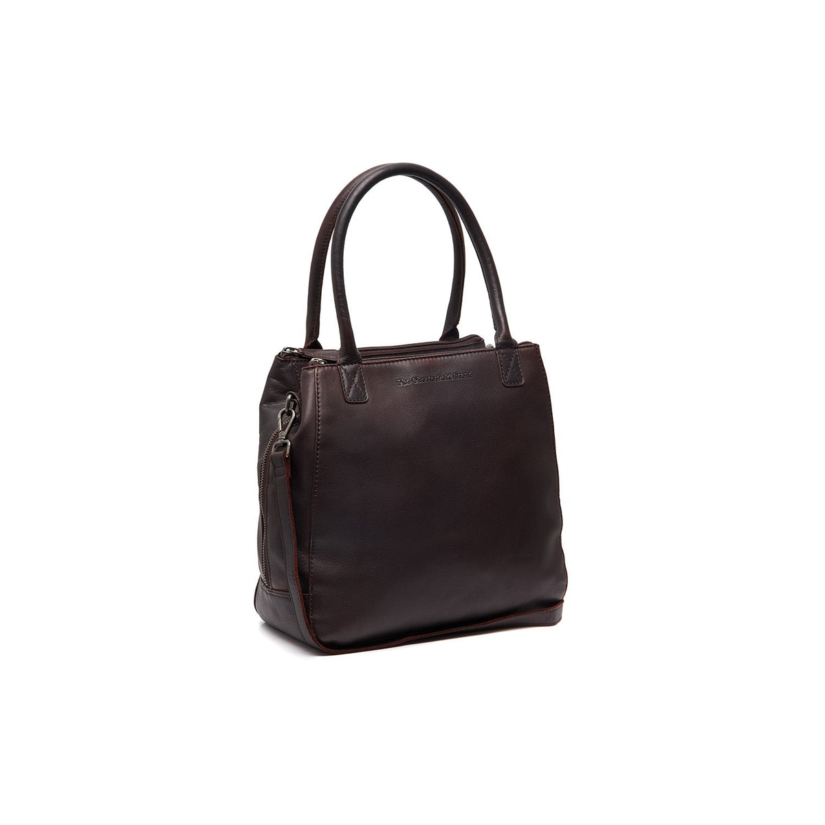 Tailored Rib Cuffs &amp; Hem Craftsmanship Construction Detail on Solvin Full-Grain Leather Handbag da Donna