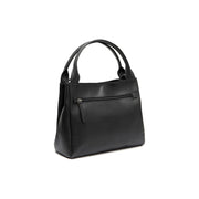 Tailored Rib Cuffs &amp; Hem Craftsmanship Construction Detail on Tenara Full-Grain Leather Handbag da Donna