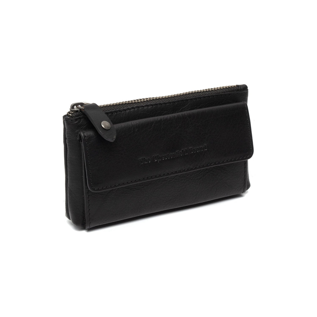 Violette Full-Grain Leather Key Case da Donna in Classic 100% Full-Grain Leather - Vista frontale e linea su misura | Acquista online
