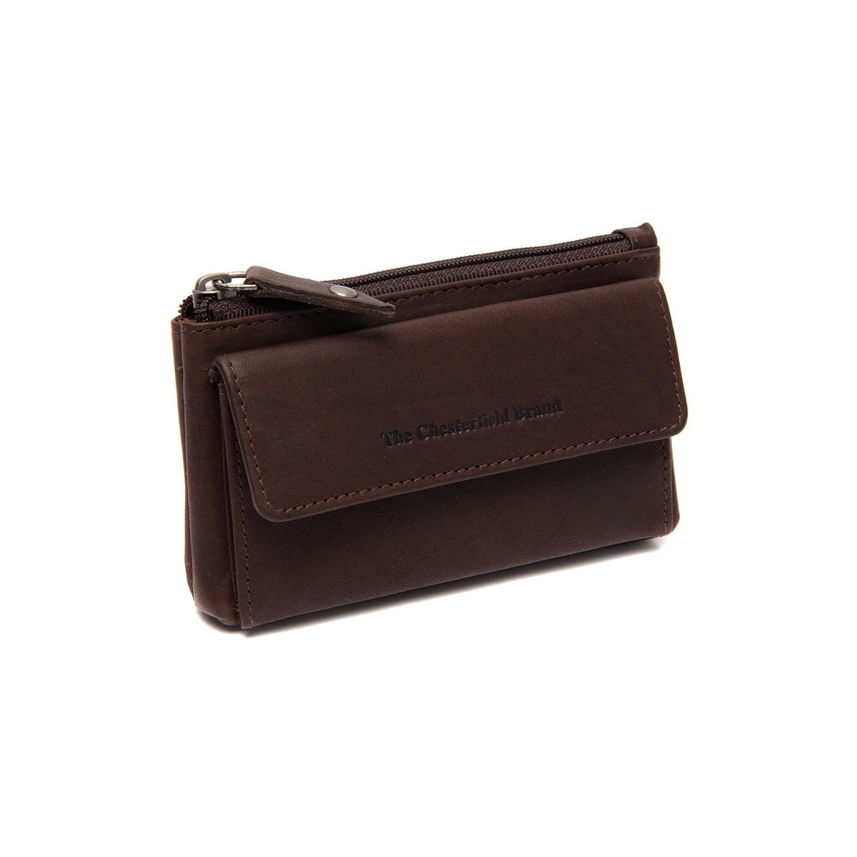 Tailored Rib Cuffs &amp; Hem Craftsmanship Construction Detail on Violette Full-Grain Leather Key Case da Donna