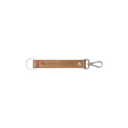 Leather Key Ring Cognac da Donna in Cognac 100% Full-Grain Leather - Vista frontale e linea su misura | Acquista online