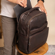 Austin Full-Grain Leather Laptop Backpack da Donna – Vista prodotto alternativa 3