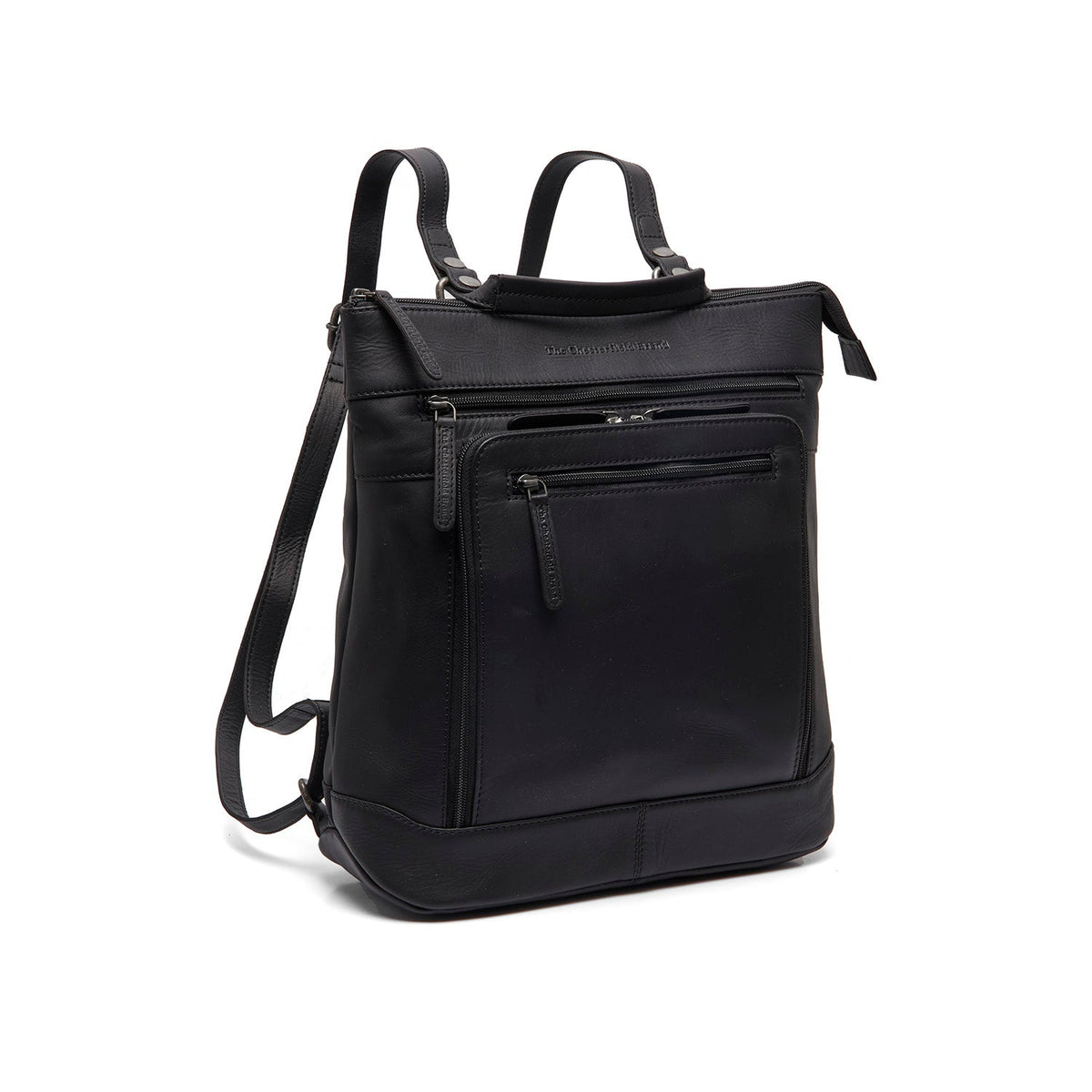 Caldero Full-Grain Leather Laptop Backpack da Donna in Classic 100% Full-Grain Leather - Full Exterior Front Profile View | Acquista online