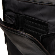 Solid Antique Brass Hardware &amp; Heavy-Duty Dual Zipper Detail on Jasper Full-Grain Leather Laptop Backpack da Donna