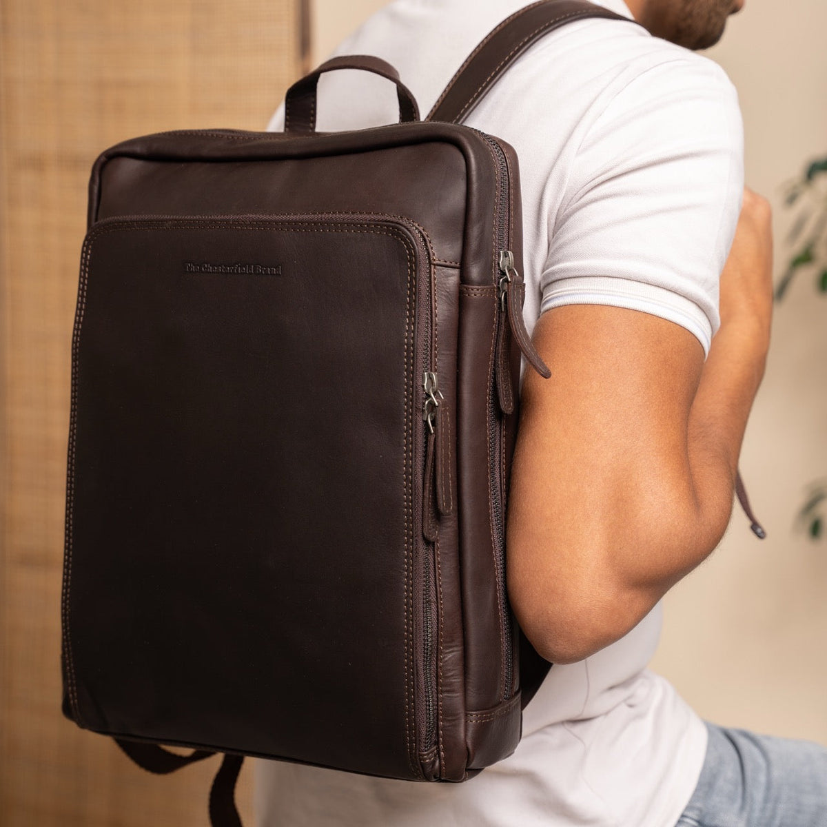 Jasper Full-Grain Leather Laptop Backpack da Donna – Vista prodotto alternativa 2