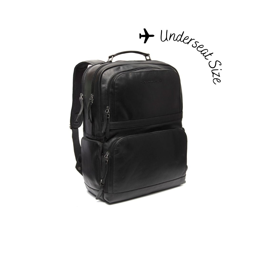 Lennox Full-Grain Leather Laptop Backpack da Donna in Classic 100% Full-Grain Leather - Full Exterior Front Profile View | Acquista online