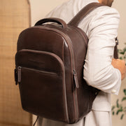 Maggiore Full-Grain Leather Laptop Backpack da Uomo – Vista prodotto alternativa 2