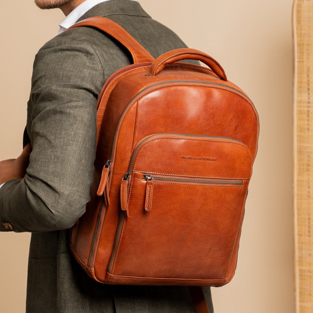 Maggiore Full-Grain Leather Laptop Backpack da Uomo – Vista prodotto alternativa 2