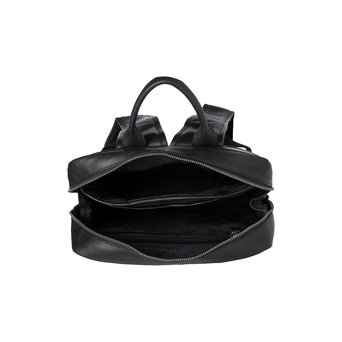 Nicola Full-Grain Leather Laptop Backpack da Donna - Structured Side Profile Showing Gusset Depth &amp; Expansion Capacity