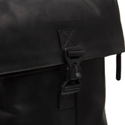 Solid Antique Brass Hardware &amp; Heavy-Duty Dual Zipper Detail on Savona Full-Grain Leather Laptop Backpack da Donna