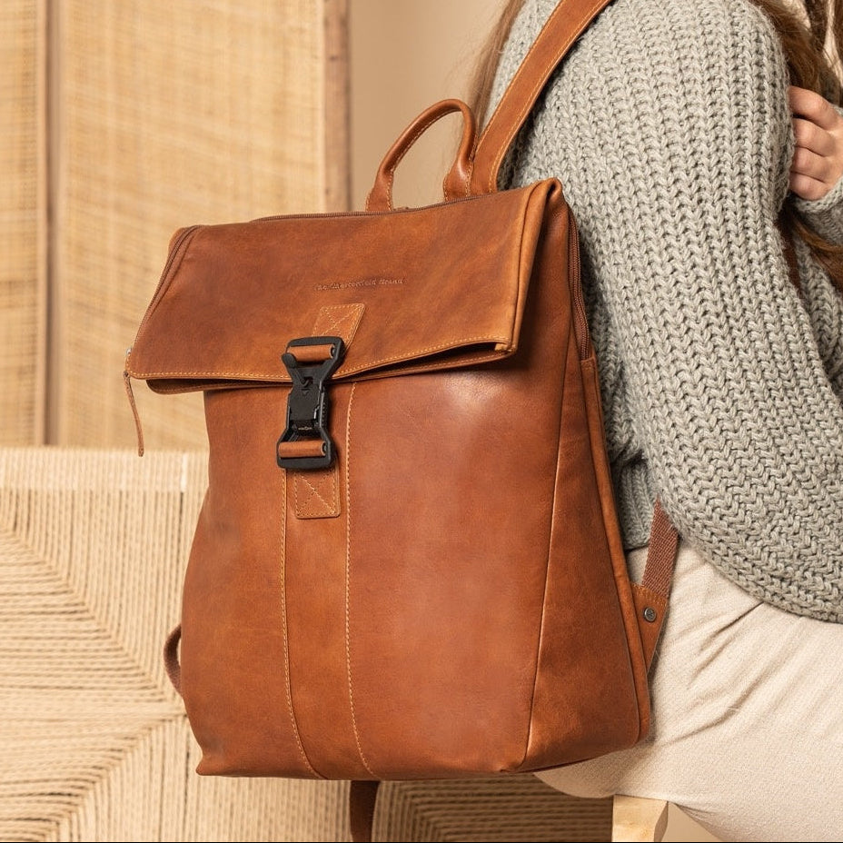 Savona Full-Grain Leather Laptop Backpack da Donna – Vista prodotto alternativa 2