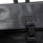 Solid Antique Brass Hardware &amp; Heavy-Duty Dual Zipper Detail on Trondheim Full-Grain Leather Laptop Backpack da Donna