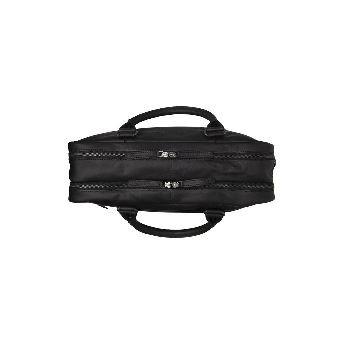 Solid Antique Brass Hardware &amp; Heavy-Duty Dual Zipper Detail on Boston Full-Grain Leather Laptop Bag da Uomo