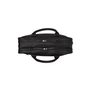 Solid Antique Brass Hardware &amp; Heavy-Duty Dual Zipper Detail on Boston Full-Grain Leather Laptop Bag da Uomo