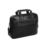 Solid Antique Brass Hardware &amp; Heavy-Duty Dual Zipper Detail on Calvi Full-Grain Leather Laptop Bag da Donna