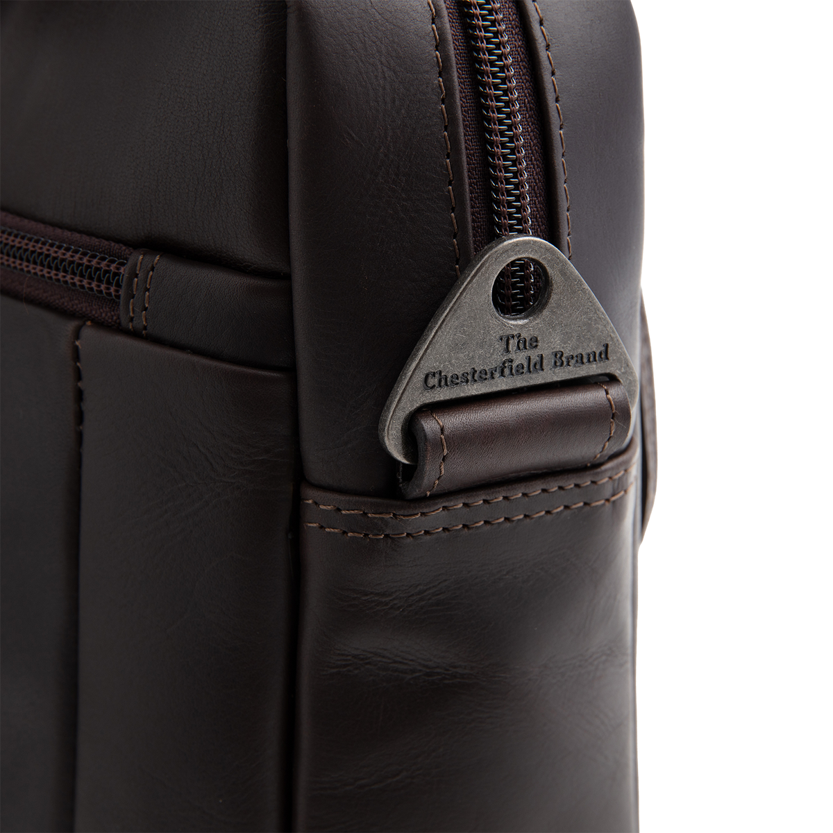 Brown Leather Laptop Bag Calvi, detail view 8