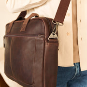 Calvi Full-Grain Leather Laptop Bag da Donna – Vista prodotto alternativa 3