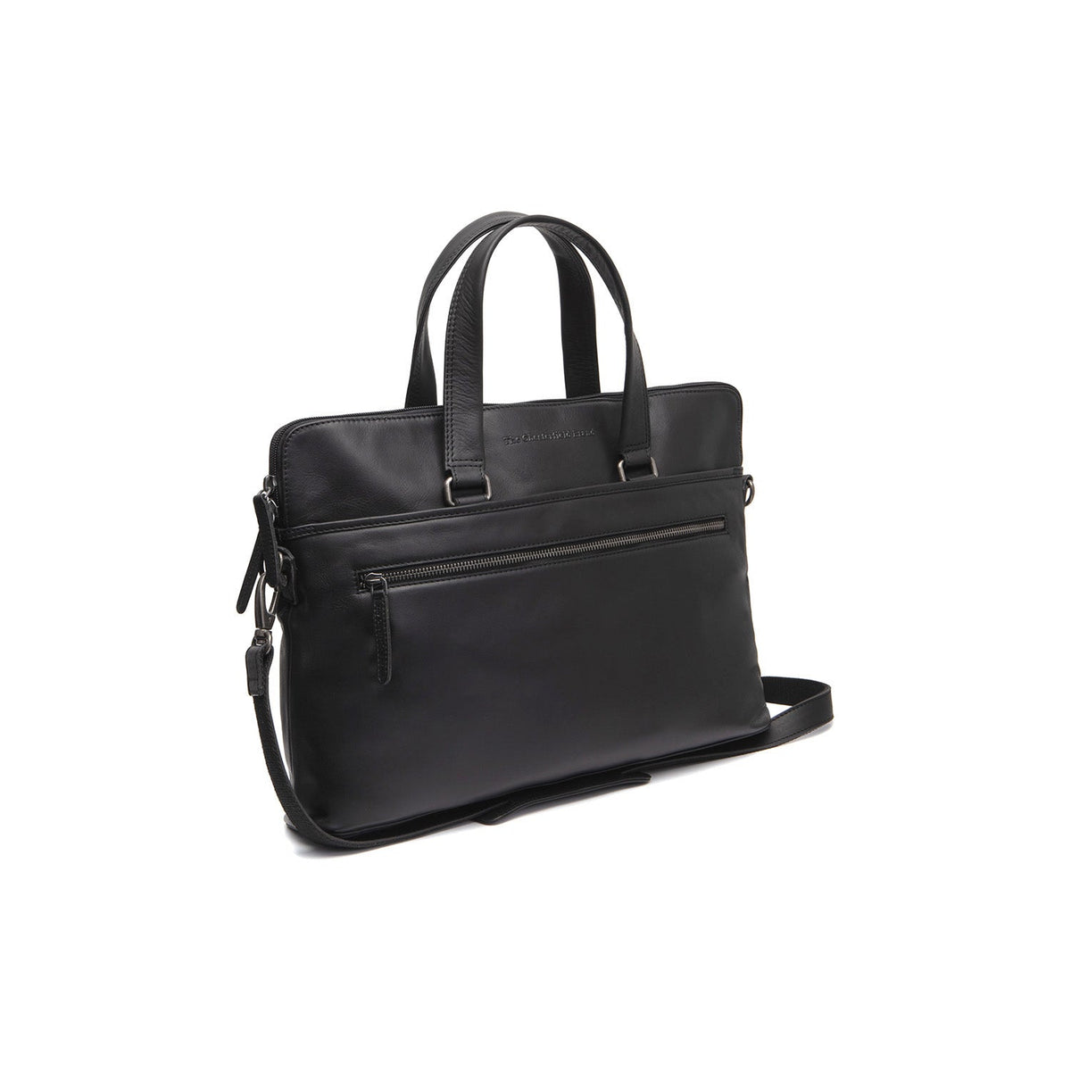 Elvas Full-Grain Leather Laptop Bag da Donna in Classic 100% Full-Grain Leather - Full Exterior Front Profile View | Acquista online