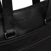 Elvas Full-Grain Leather Laptop Bag da Donna - Structured Side Profile Showing Gusset Depth &amp; Expansion Capacity