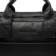 Solid Antique Brass Hardware &amp; Heavy-Duty Dual Zipper Detail on Frazer Full-Grain Leather Laptop Bag da Donna
