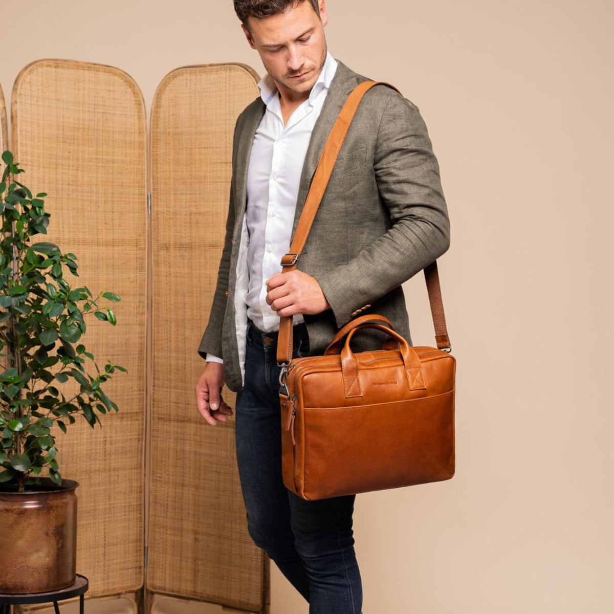 Frazer Full-Grain Leather Laptop Bag da Donna – Vista prodotto alternativa 3